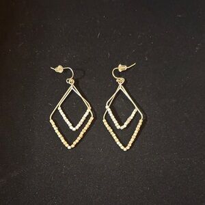 Elegant Gold and Silver Dangle Earrings